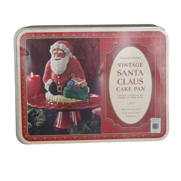 WILLIAMS SONOMA Nordic Ware Goldtouch Vintage Santa Cake 3D Pan New with Tags - Picture 1 of 2